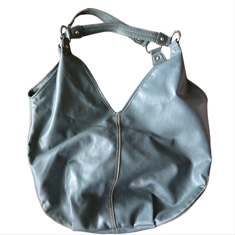 Y2k‎ Target Sack Bag Gray With Silver Hardware Size L Shoulder Bag Inner Pockets